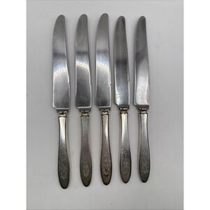 5 Community Plate BIRD OF PARADISE 1923 French Hollow Dinner Knives 9‎ 5/8"